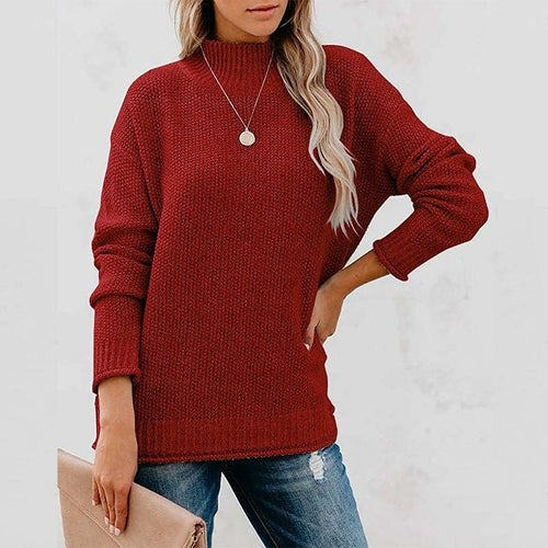 Solid Color Loose O-Neck Sweater (various colors)