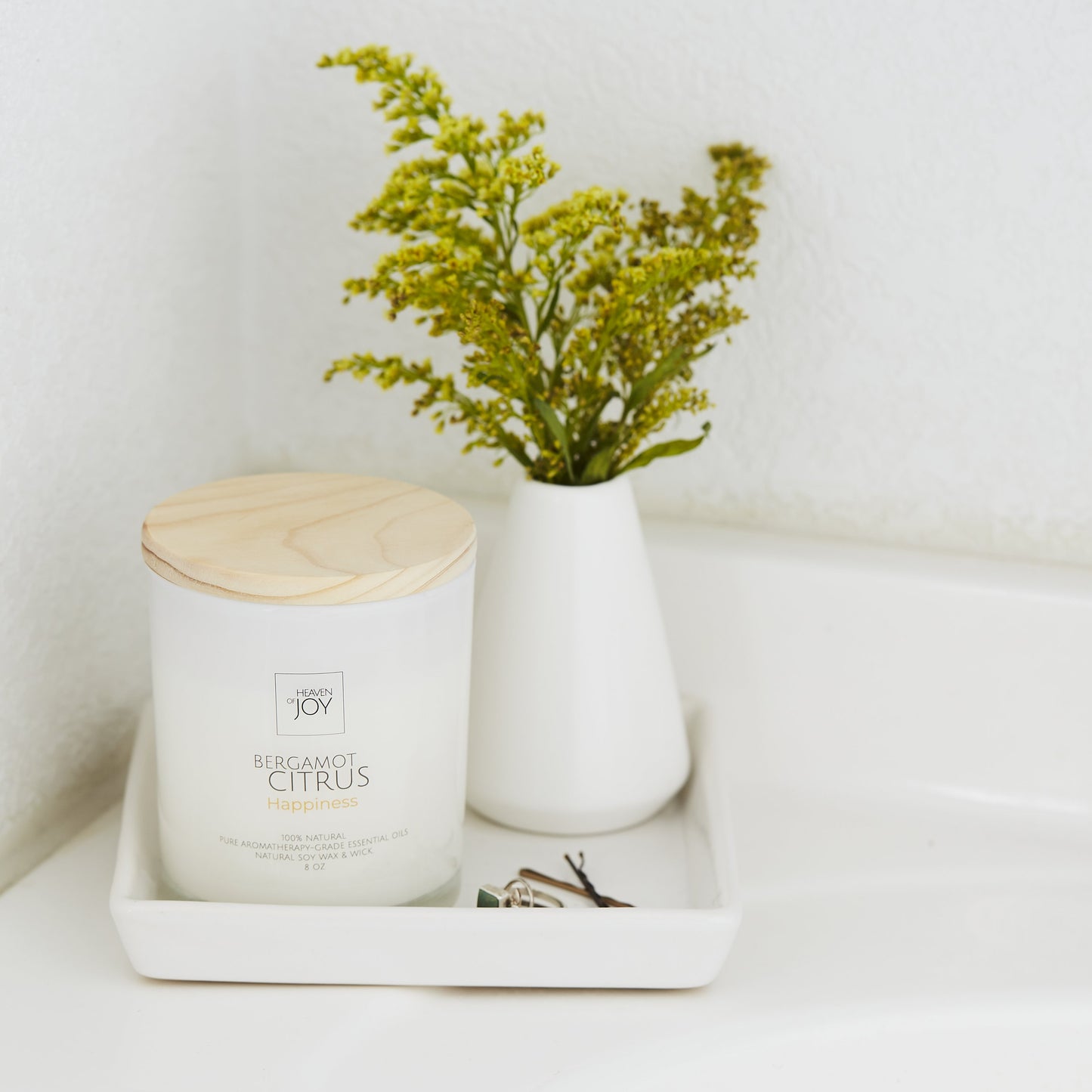 Bergamot Citrus Candle, 100% Aroma Candle