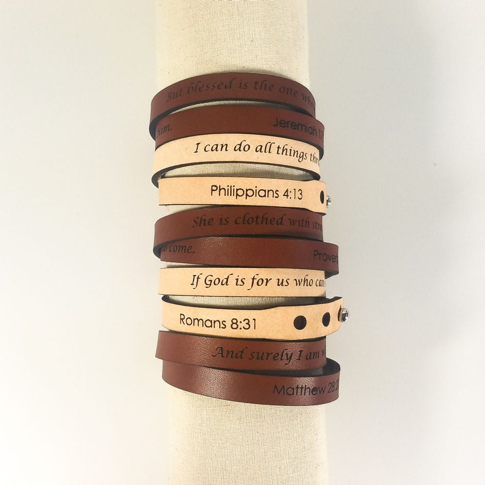 Spiritual Quote Wrap Bracelets - If God is for us who can be against us?