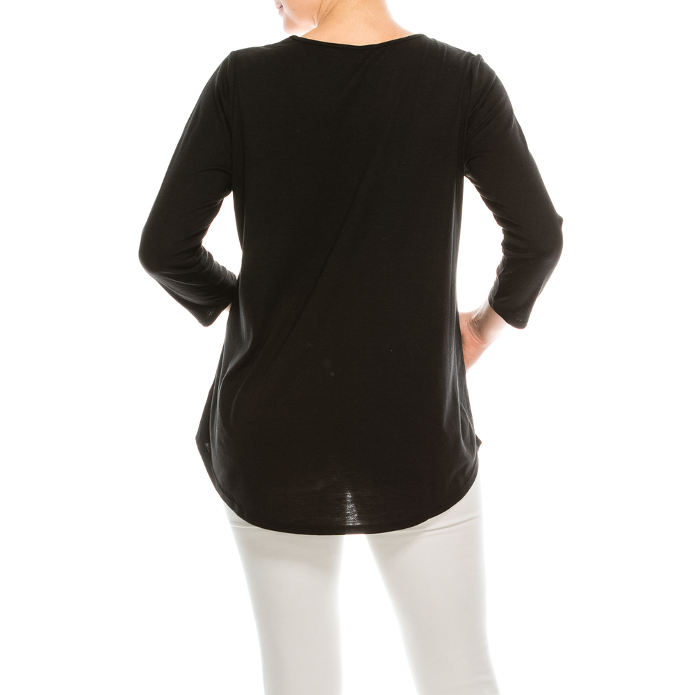Urban Diction 4 Pack Women's Long Sleeve Comfortable Crew Neck T-Shirts