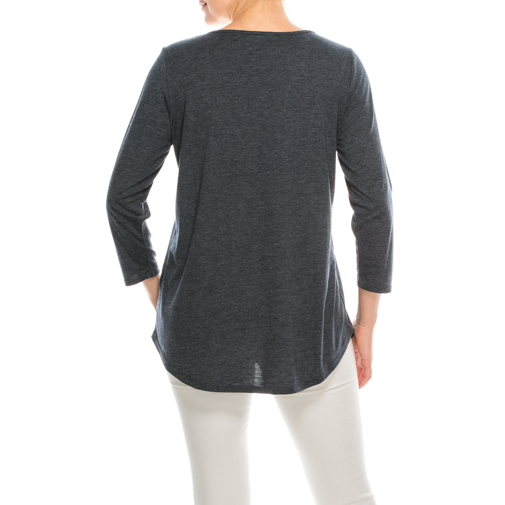 Urban Diction 4 Pack Women's Long Sleeve Comfortable Crew Neck T-Shirts