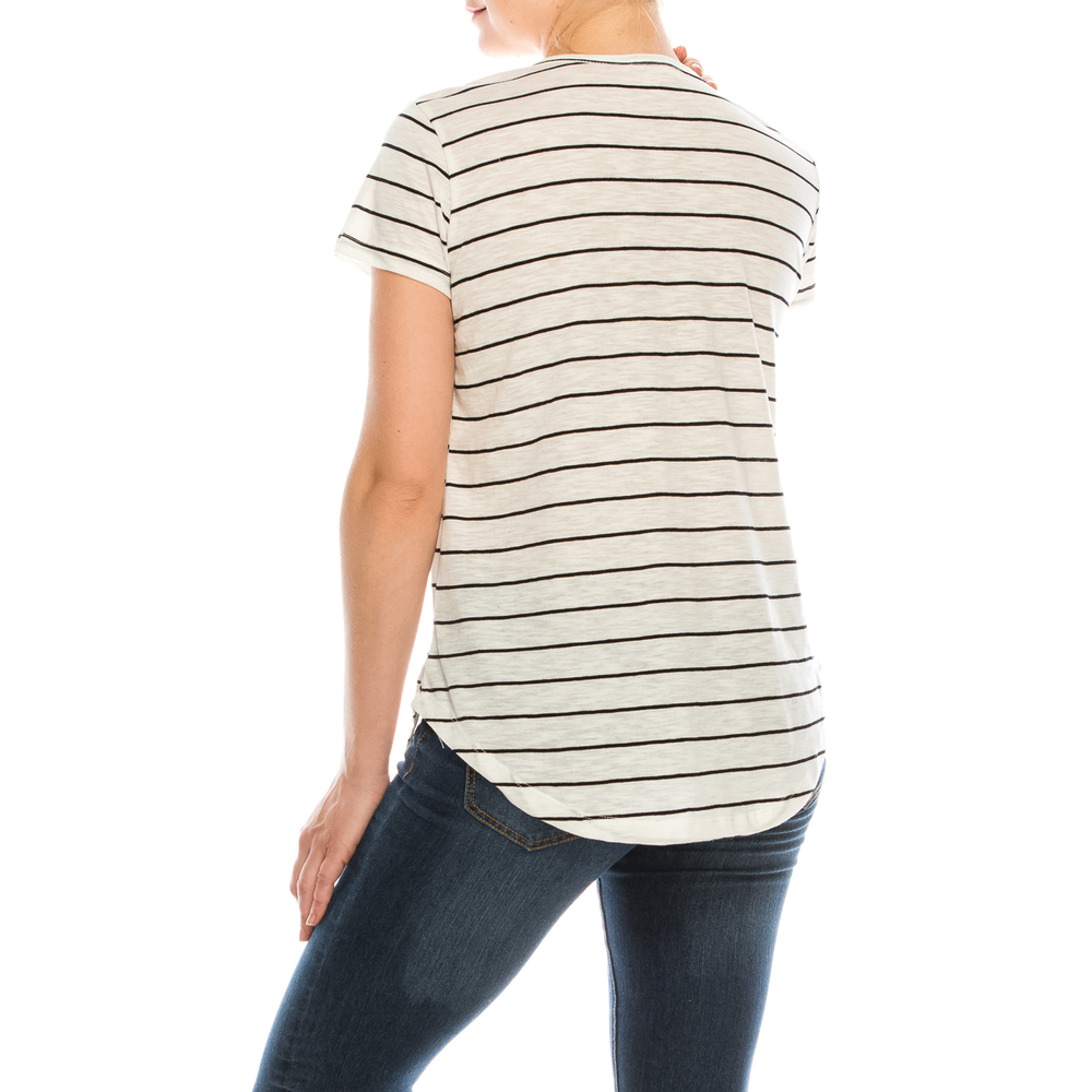 Urban Diction 4 Pack Women's Soft Stretch Scoop Neck Pocket Short Sleeve Tees
