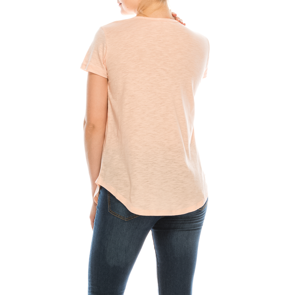 Urban Diction 4 Pack Women's Soft Stretch Scoop Neck Pocket Short Sleeve Tees