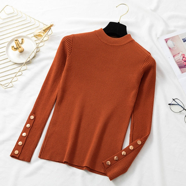 Casual Women's Sweater* Long Sleeve, ButtonS + O-Neck (VARIOUS COLORS)