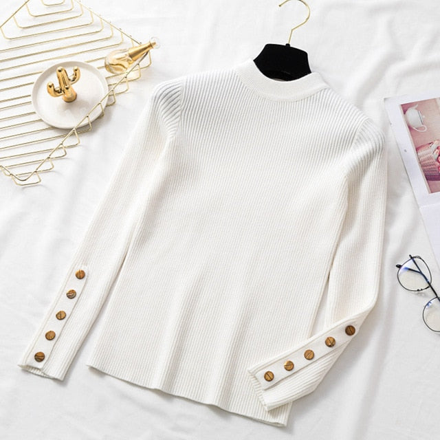 Casual Women's Sweater* Long Sleeve, ButtonS + O-Neck (VARIOUS COLORS)
