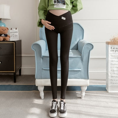 95% Cotton Across ~ Low Waist Belly Maternity Skinny Leggings