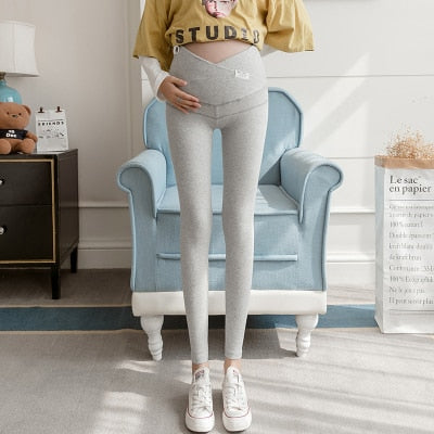 95% Cotton Across ~ Low Waist Belly Maternity Skinny Leggings