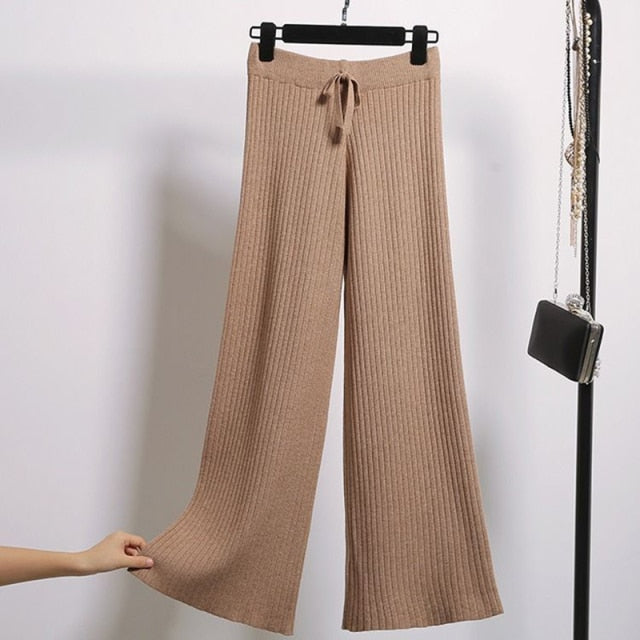 Vangull Knitted Wide Leg Pants