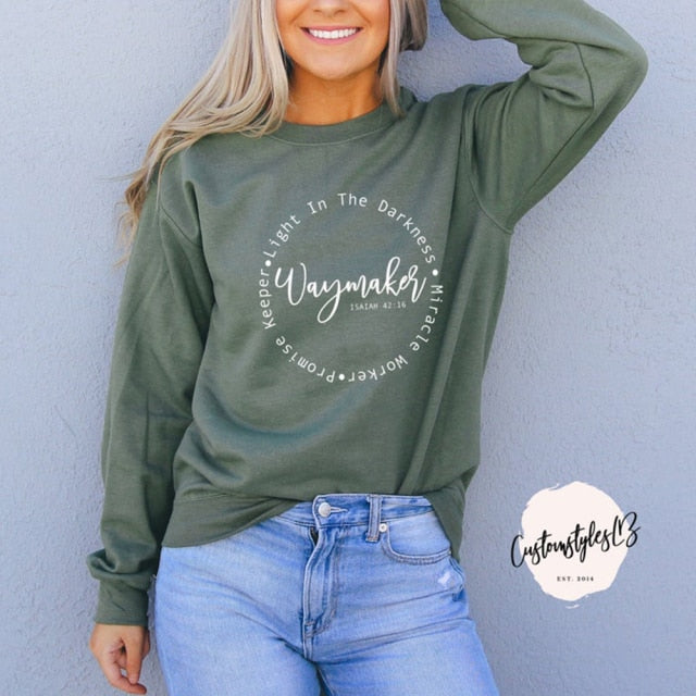 Way Maker, Miracle Worker, Pullover Sweatshirt for Women