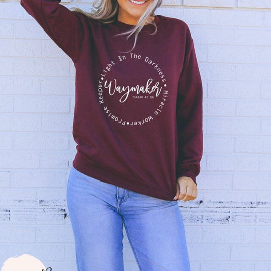 Way Maker, Miracle Worker, Pullover Sweatshirt for Women
