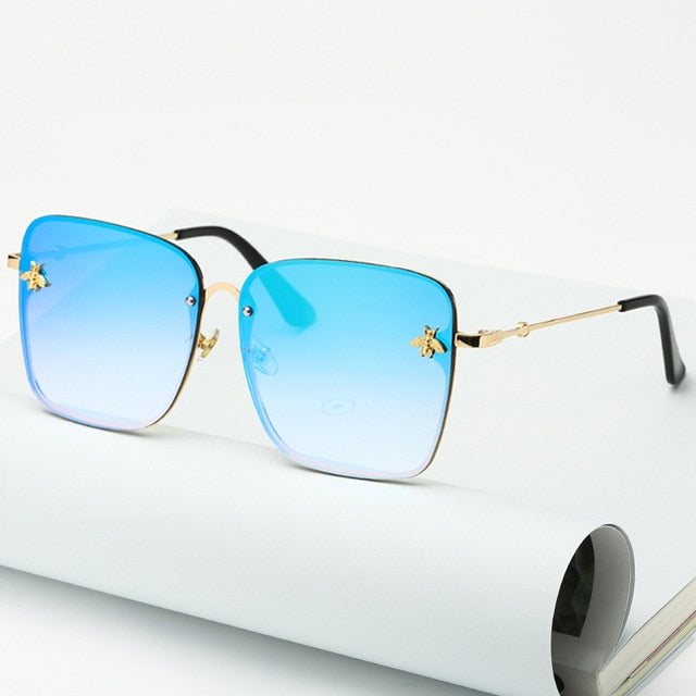 Oversized Rimless Square Sunglasses