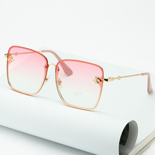 Oversized Rimless Square Sunglasses
