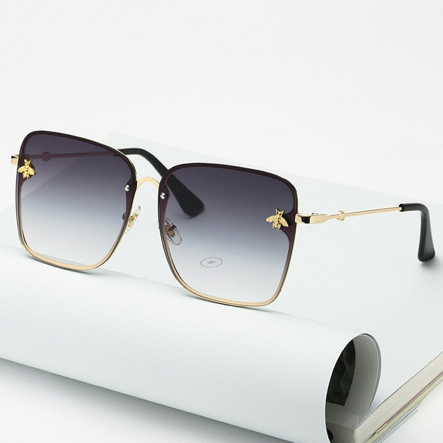 Oversized Rimless Square Sunglasses