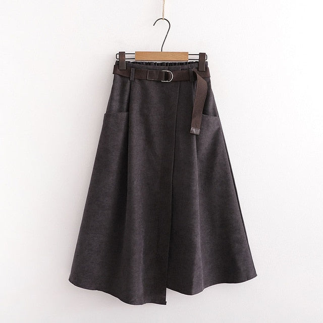 Women's Casual Skirt High Waisted with Pockets