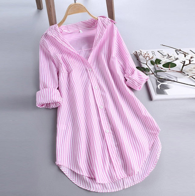 V Neck Long Sleeve Shirt Blouse