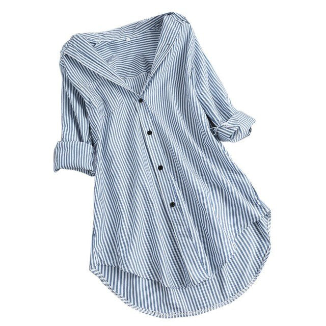 V Neck Long Sleeve Shirt Blouse