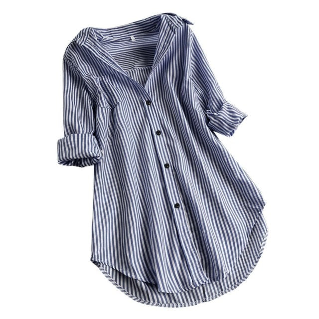 V Neck Long Sleeve Shirt Blouse