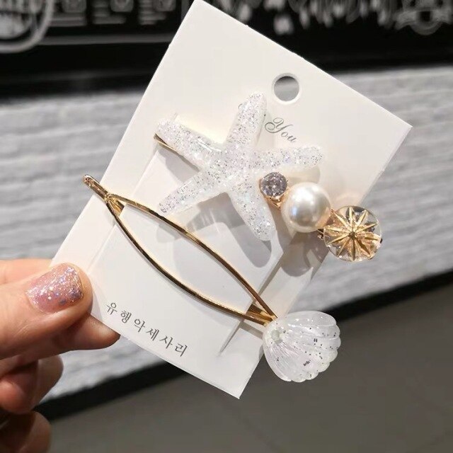 New Women's/Girl's Sea Star Acrylic Hair Clips