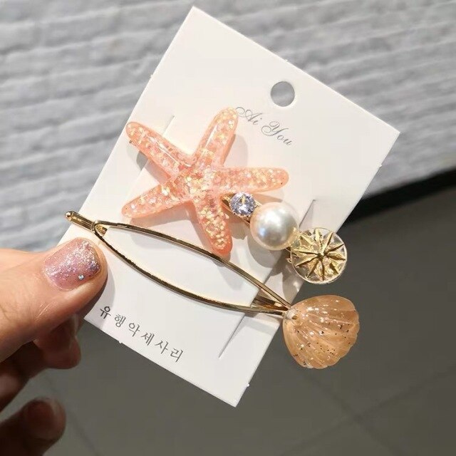 New Women's/Girl's Sea Star Acrylic Hair Clips