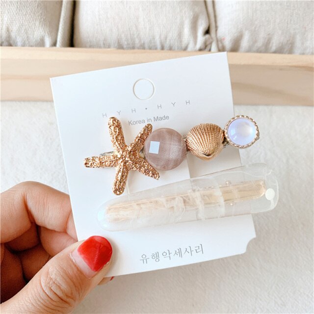 New Women's/Girl's Sea Star Acrylic Hair Clips