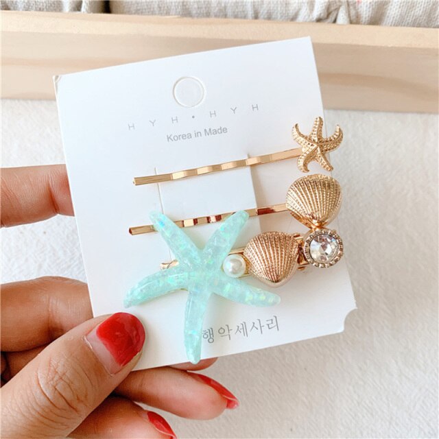New Women's/Girl's Sea Star Acrylic Hair Clips