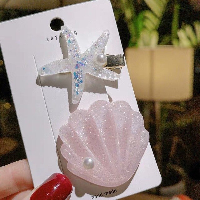 New Women's/Girl's Sea Star Acrylic Hair Clips