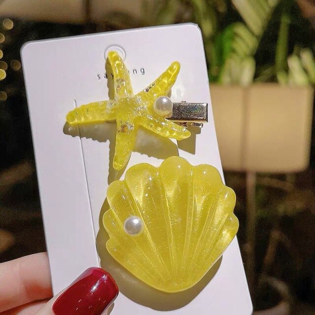 New Women's/Girl's Sea Star Acrylic Hair Clips