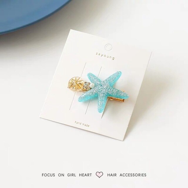 New Women's/Girl's Sea Star Acrylic Hair Clips