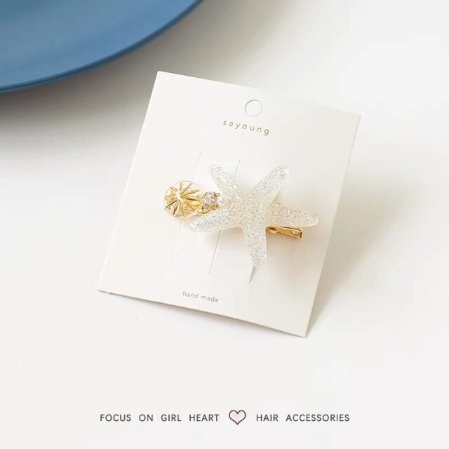 New Women's/Girl's Sea Star Acrylic Hair Clips