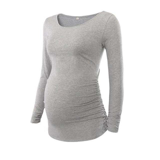 Women's Maternity Long Sleeve Solid Color Simple T-shirt
