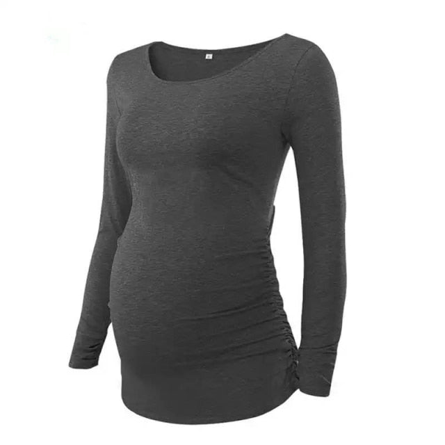 Women's Maternity Long Sleeve Solid Color Simple T-shirt