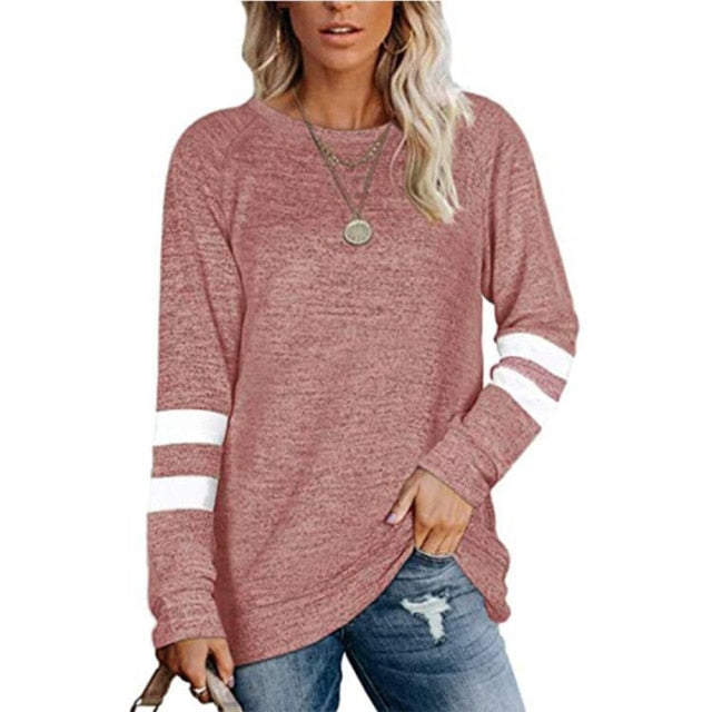 Women's Striped Long Sleeve Top - Oversized T Shirt (various colors)