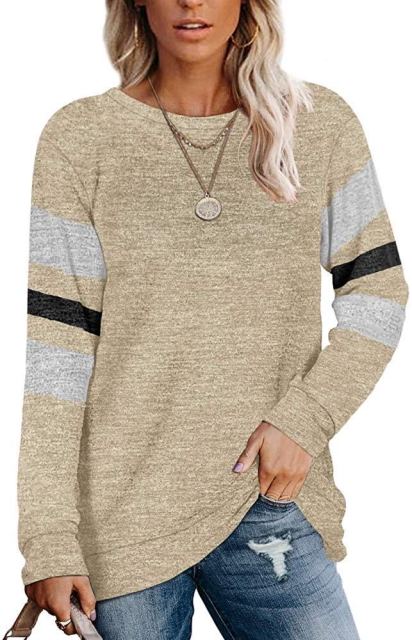 Women's Striped Long Sleeve Top - Oversized T Shirt (various colors)