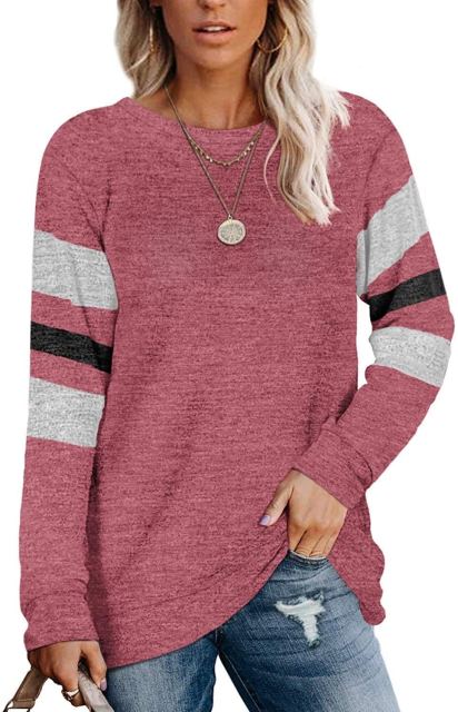 Women's Striped Long Sleeve Top - Oversized T Shirt (various colors)