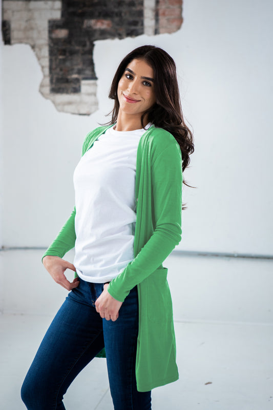 Ladies Eco-Triblend Rib Cardigan