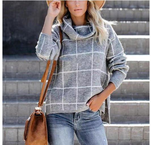 Plaid Knitted Sweater