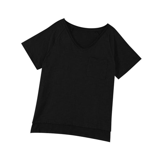 Short Sleeve Women V Neck T Shirts Loose Casual Tops