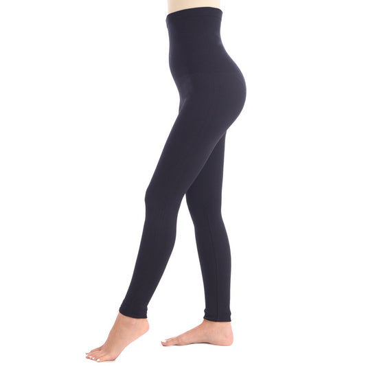 Full Shaping Leggings With Double Layer 5" Waistband - Black