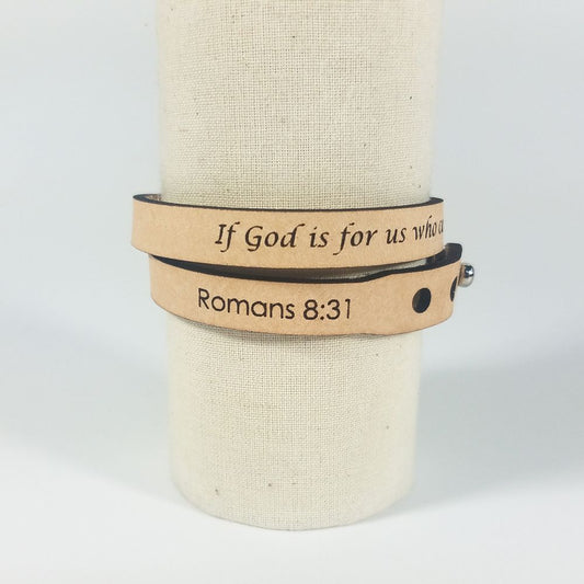 Spiritual Quote Wrap Bracelets - If God is for us who can be against us?