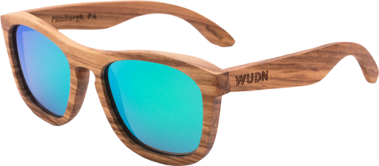 Real Zebra All Wood Jacks Sunglasses by WUDN