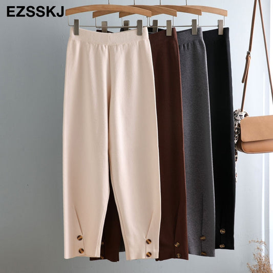 Women's Elastic Waist Knitted Harem Pants