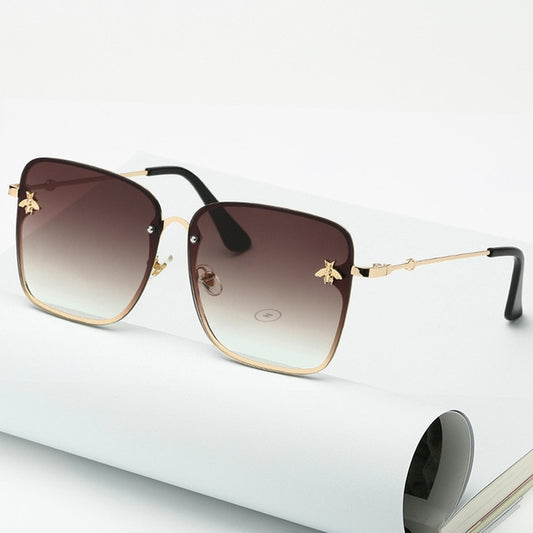 Oversized Rimless Square Sunglasses