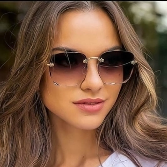 Square Rimless Sunglasses