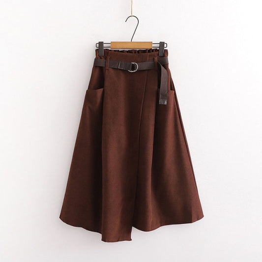 Women's Casual Skirt High Waisted with Pockets