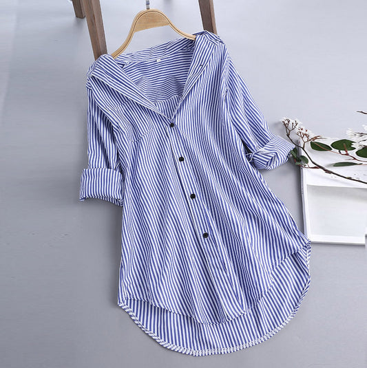 V Neck Long Sleeve Shirt Blouse