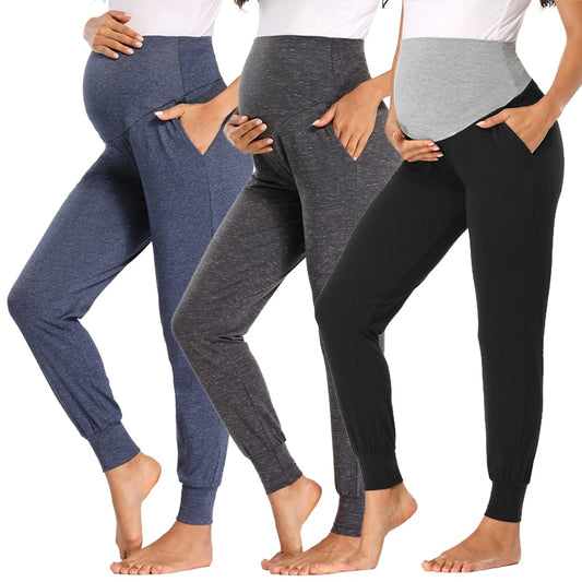 Women's Maternity Fold Over Comfortable Lounge Pants