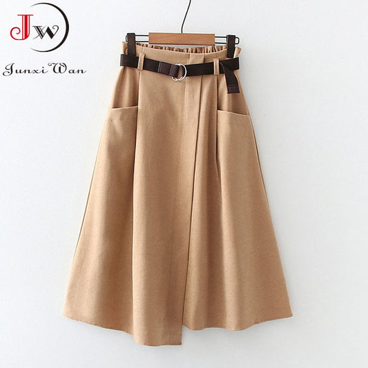 Women's Casual Skirt High Waisted with Pockets