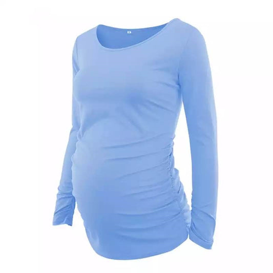 Women's Maternity Long Sleeve Solid Color Simple T-shirt